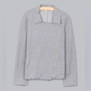 Eileen Fisher  Organic Cotton Herringbone Knit Zip Jacket Sz 1x